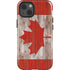 Canadian Flag Dark Wood iPhone 15 Impact Case